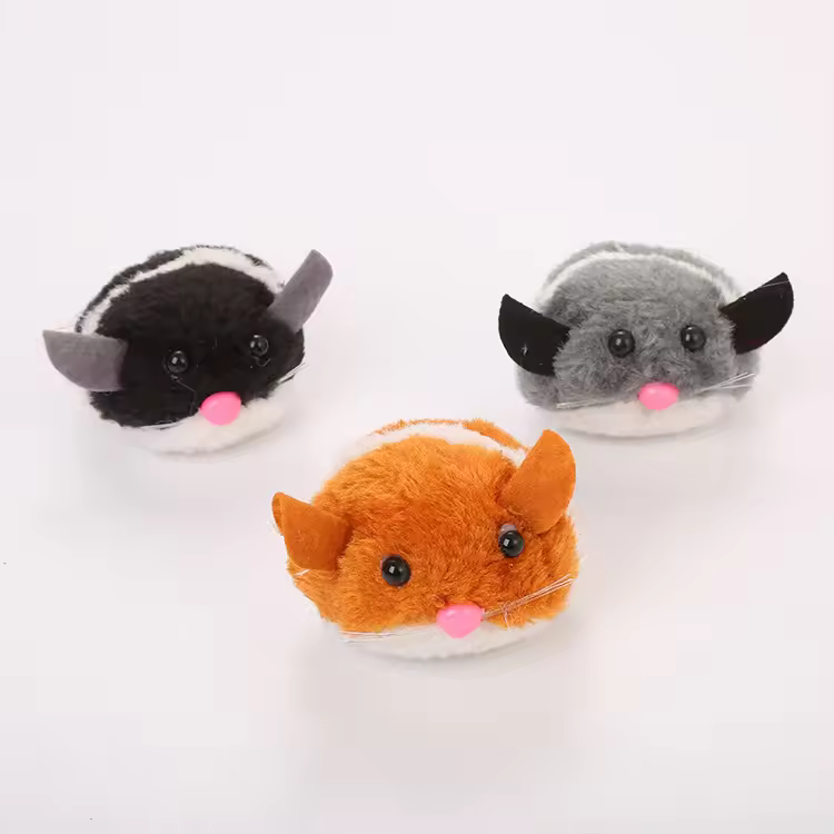 Cute Automatic Interactive Cat Toy Mouse Vibrating Clockwork Toy Pet Interactive and Movement Toys for Cats